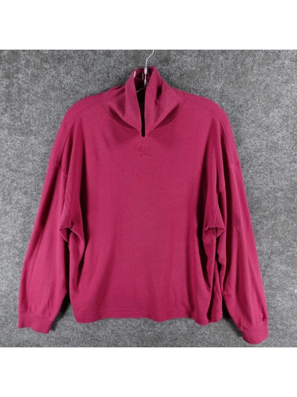Paris Sport Club Turtleneck Pullover Sweater Womens L Red‎ Knit Classic Stretch